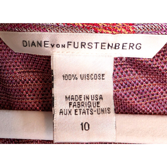 Rare VTG Y2K Diane Von Furstenberg Greo Maximalist Avant Garde Wrap Dress 10 - Picture 9 of 13